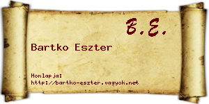 Bartko Eszter névjegykártya